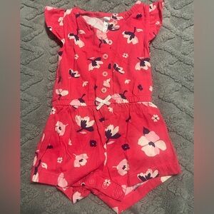 Floral Red Baby Romper